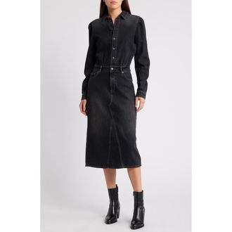 Rails Beverly Long Sleeve Denim Shirtdress in Eclipse at Nordstrom Rack, Size X-Large