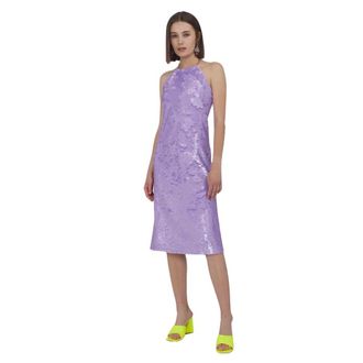 Silvian Heach Sequin Jurk met Open Rug - Dames - Feestkleedjes - Paars - XS - Polyester - Kleedjes