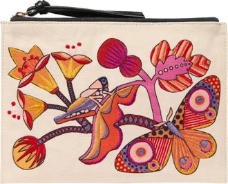Inou&iuml; Editions Pochette Brod&eacute;e Botanique - Dames - Portefeuilles - Veelkleurig - ONE Size - Katoen - Accessoires