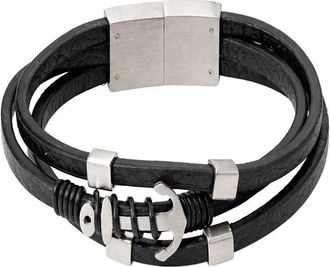 Jean Claude Leather & Stainless Steel Bracelet