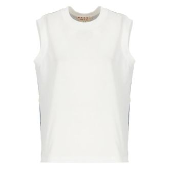Marni Sleeveless Tops, female, White, Size: XS Round Neck Sleeveless Top
