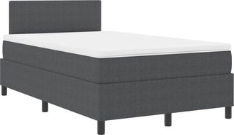 vidaXL Letto A Molle Con Testiera Grigio Scuro E Bianco 120 X 190 Cm Vidaxl