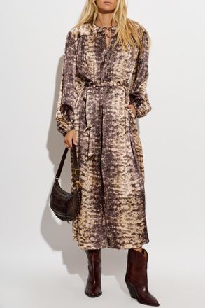 Isabel Marant Silk Dress Luada, Womens, Brown