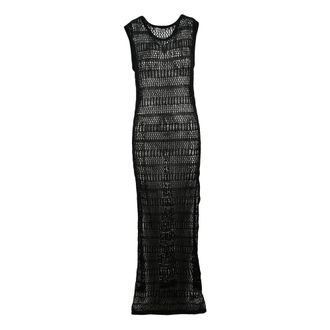 P.A.R.O.S.H. Abito lungo in tricot - Dames - Strandmode - Zwart - S - Katoen - Badmode