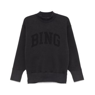 Anine Bing Zwarte Jersey Sweatshirt met Logo Print - Dames - Sweatshirts - Zwart - S - Katoen - Hoodies & sweatvesten