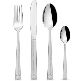 OEM Juego De Cubiertos De Acero Para 6 Personas, 24 Piezas: Tenedor, Cuchara, Cuchillo Y Cucharilla