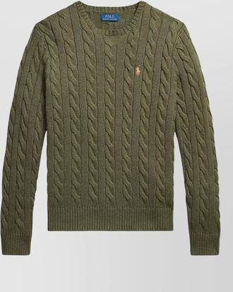 Polo Ralph Lauren cable knit sweater ribbed cuffs hem