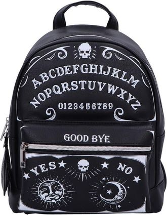 Nemesis Now Spirit Board Backpack, Ouija Goth Inspired Black Bag with White Details and Adjustable Straps, Black & White