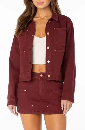 Roxy Reel Life Denim Jacket in Port at Nordstrom, Size X-Small