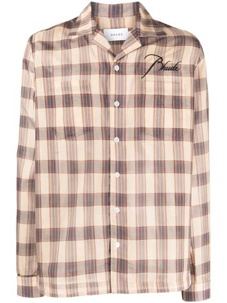 Rhude Camicia semi trasparente a quadri - Toni neutri