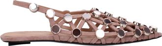 The Attico Ballerine Grid Mujer Gamuza Rosa/Mud