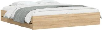 vidaXL Bed Frame with Drawers without Mattress Sonoma Oak 200x200 cm Vidaxl