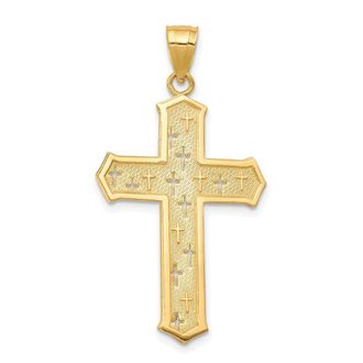 Diamond2Deal 10k Yellow Gold Passion Cross Pendant