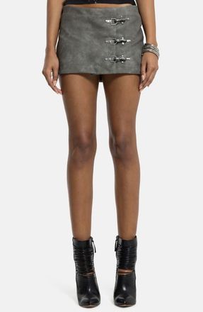 Jaded London Faux Leather Miniskirt in Grey at Nordstrom, Size 10