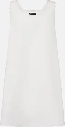 Miu Miu Embroidered cotton and linen minidress