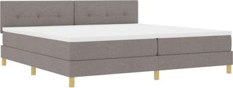 vidaXL Box Spring Bed with Mattress Taupe 200 x 200 cm Fabric vidaXL