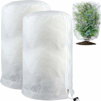 OEM Juego De 2 Fundas Protectoras De Invierno Para Plantas, Con Cord&oacute;n Ajustable Y Cremallera, De Polipropileno De 80 G/m&sup2;, Reutilizables Y Duraderas, 120