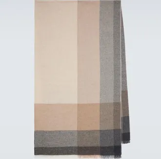 Brunello Cucinelli Checked wool and cashmere scarf