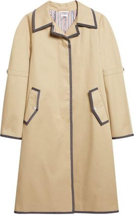 Thom Browne Box Pleat Raglan Sleeve Mackintosh in Khaki at Nordstrom, Size 0 Us