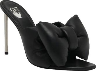 Off-white Black Leather Allen Bow Mules Size 37