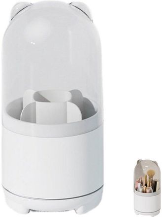 OEM Caja De Almacenamiento Para Brochas De Maquillaje, Base Giratoria De 360&deg;, Escritorio, Encimera De Ba&ntilde;o, Blanco, 12 X 12 X 25 Cm