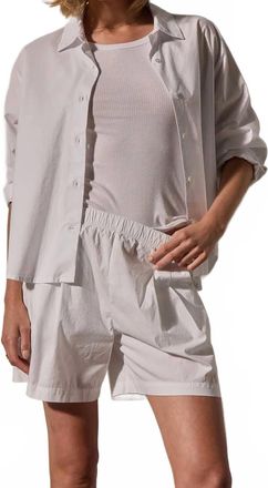 James Perse Stretch Poplin Elastic Shorts In Concrete Pigment