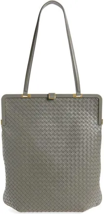 Bottega Veneta Small Vaulta Intrecciato Leather Tote in 1647 Basalt-Brass at Nordstrom