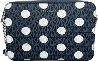 Michael Kors Michael Kors WomenS Jet Set Large Polka Dot Signature Logo Crossbody Bag (Navy) Womens 35S5STTC3O-414