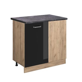 Vicco Armario De Esquina R-line, Negro Brillo Intenso, 86 Cm, Et Antracita