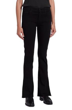 7 For All Mankind Tailorless Raw Hem Mid Rise Bootcut Jeans in Rinsed Black at Nordstrom Rack, Size 25
