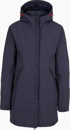 Trespass Womens Hooded Snap Button Flap Pocket Solid Patterned Rain Jacket - Navy - Size: 10