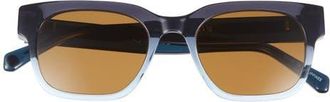 Eyebobs Numero Uno 49mm Rectangular Polarized Sunglasses in Midnight Blue /Cloud /Brown at Nordstrom
