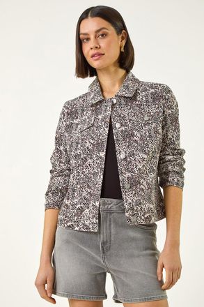 Roman Animal Print Bengaline Pocket Jacket
