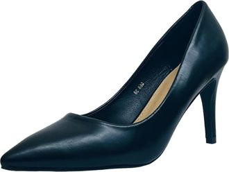 Generic Womens Faux Leather Stiletto Heel Wedding Bride Prom Party Court Shoes Pumps (Black, UK Footwear Size System, Adult, Women, Numeric, Medium, 3)