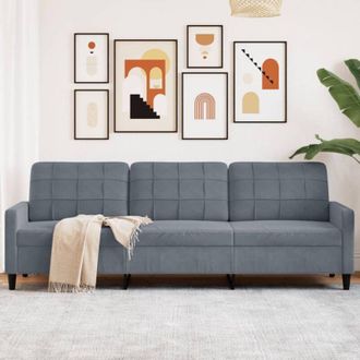 vidaXL Vidaxl - Sof&aacute; De 3 Plazas Terciopelo Gris Oscuro 210 Cm