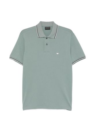 Emporio Armani Green Embroidered Logo Polo