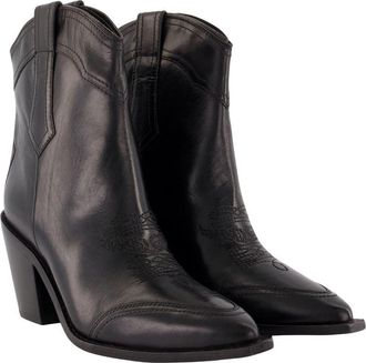 Zadig&Voltaire Womens Cara Spazzo Ankle Boots - Zadig & Voltaire Leather Black Calfskin Shoes Ankle-Boots