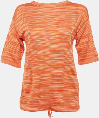 M Missoni Orange Striped Knit Top
