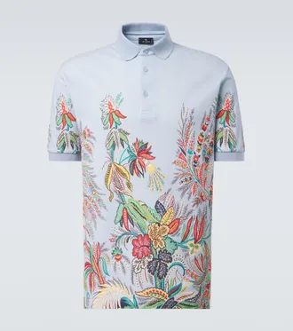 Etro Printed cotton piqu&eacute; polo shirt