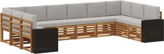 vidaXL Conjunto De Sof&aacute;s De Exterior 10 Uds. Natural Y Gris Claro Vidaxl