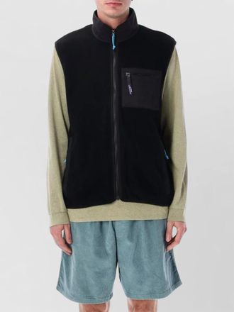 Patagonia synchilla fleece vest contrast trim zip pockets