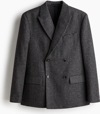 H&M Zweireihiges Jackett in Relaxed Fit - Grau