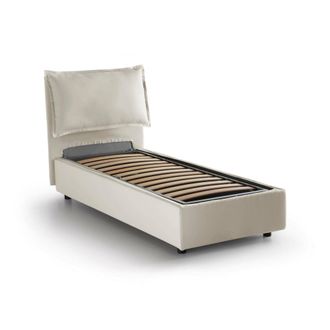 Dmora Talamo Italia - Cama Individual Vanessa, Cama Contenedor Con Revestimiento De Tela, 100% Made In Italy, Apertura Frontal, Adecuado Para Colch&oacute;n 80x190