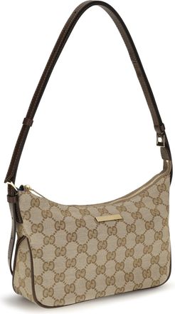 Gucci Womens Small Lady Lunetta Shoulder Bag Vintag.sand-Dk Brown Polyester; Cotton; Polyamide Handbags Vintag.sand/dk Hand