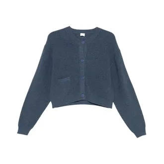 C.T. Plage Truien & Vesten, Dames, Blauw, S, Katoen, Button Pocket Truien