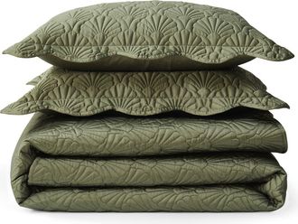 Ted Baker Deco Shells Quilt & Shams Set in Thyme at Nordstrom, Size Queen