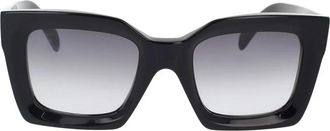 Celine Geometrische zonnebril met grijze glazen - unisex - Zonnebrillen - Zwart - 51 MM - Accessoires