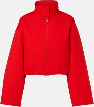 Alaia Layered cotton bomber jacket
