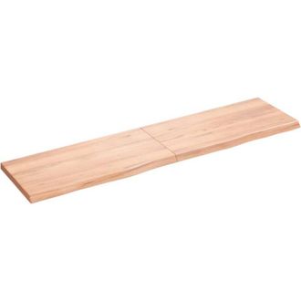 vidaXL Encimera Ba&ntilde;o Madera Maciza Tratada Marr&oacute;n Claro 160x40x(2-4)cm Vidaxl
