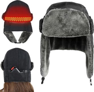 Generic Thermal Hats - 3 Temp Settings Warm Headgears, USB Powerd Heated Ear Protection Hats | Electric Beanie Hat for Fishing Skiing Motorcycling Camping Bac